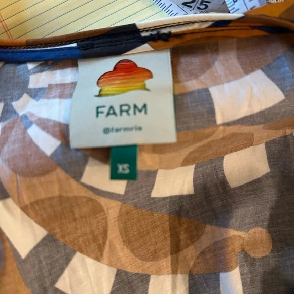 FARM Rio Orange and Black Long Sleeve Dress - Picture 12 of 12